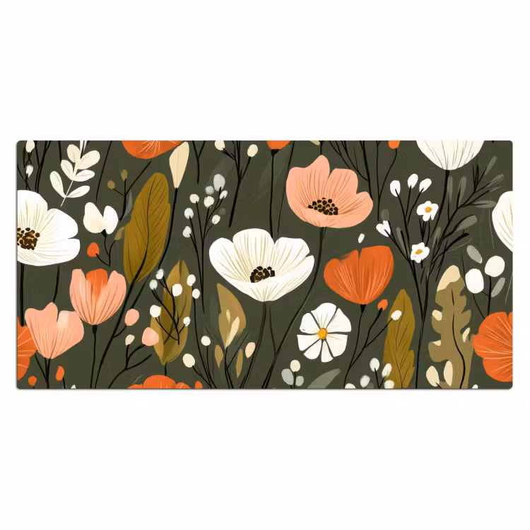 Bloemen - Illustratie - Groen Muismat XXL klein -3d_leeg