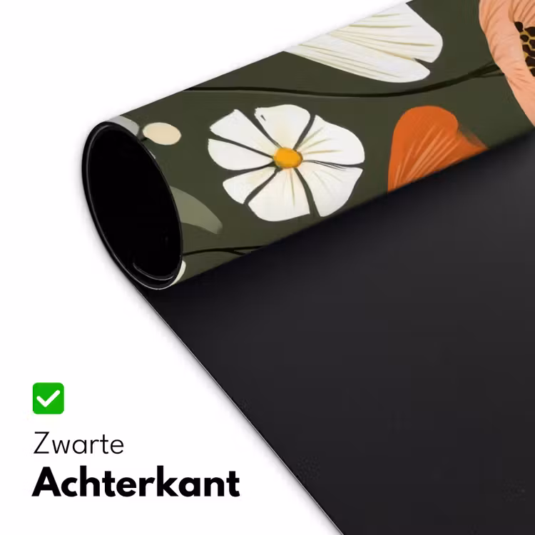Bloemen - Illustratie - Groen Muismat XXL klein -sfeer2