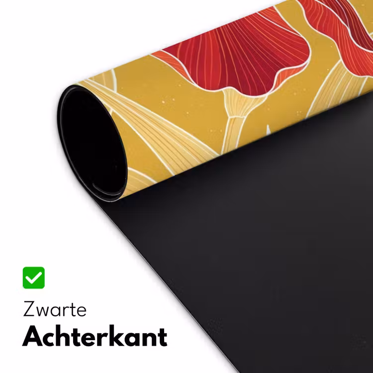 Bureau onderlegger - Bloemen - Illustratie - Rood - Bloemen - Illustratie - Rood Muismat XXL klein