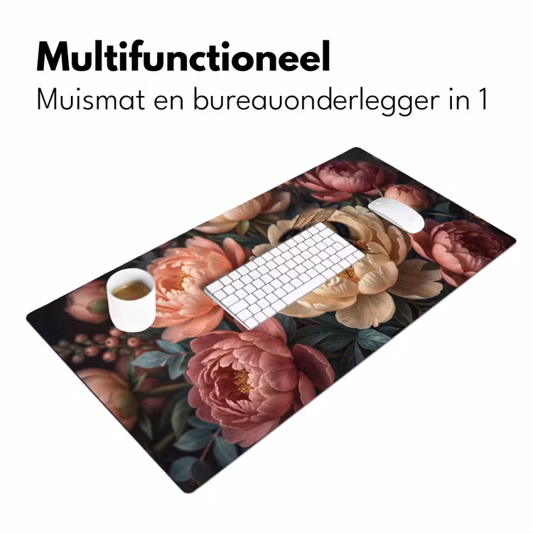 Bloemen - Insect - Natuur - Roze Muismat XXL klein -sfeer4
