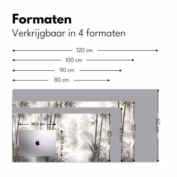 Bloemen - Knop - Tuin - Illustratie - Wit Muismat XXL klein -sfeer5