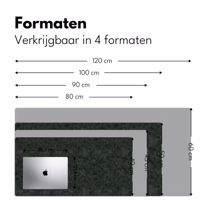 Bloemen - Lijnen - Groen Muismat XXL klein 681 -sfeer5