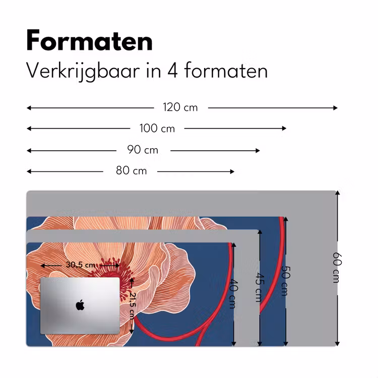 Bureau onderlegger - Bloemen - Modern - Abstract - Bloemen - Modern - Abstract Muismat XXL klein