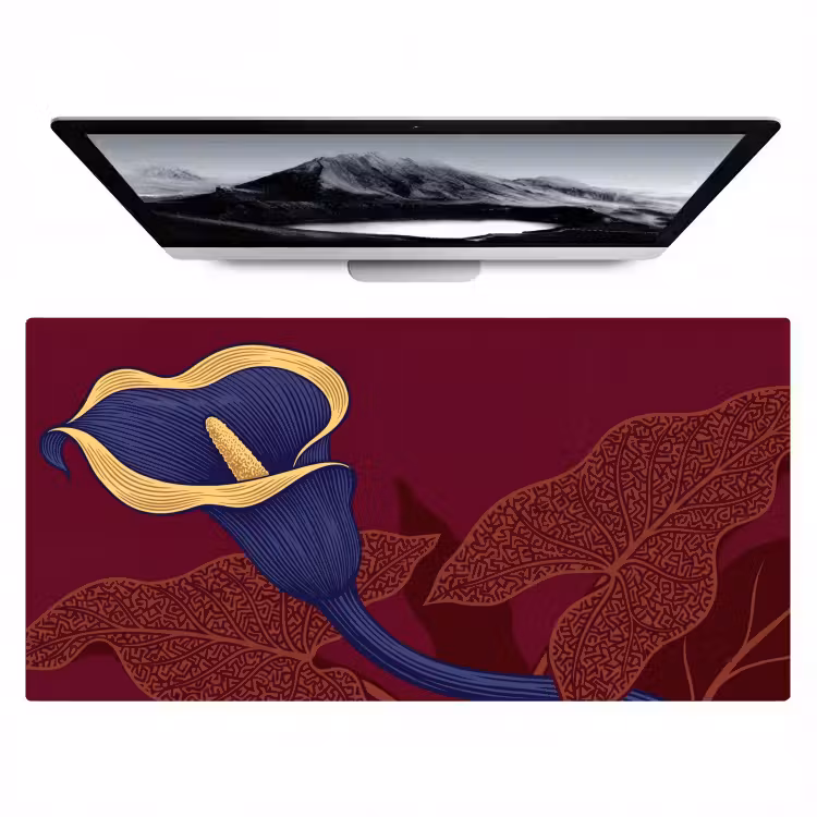 Bureau onderlegger - Bloemen - Modern - Paars - Bloemen - Modern - Paars Muismat XXL klein