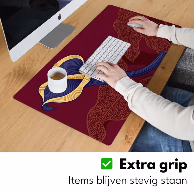Bureau onderlegger - Bloemen - Modern - Paars - Bloemen - Modern - Paars Muismat XXL klein