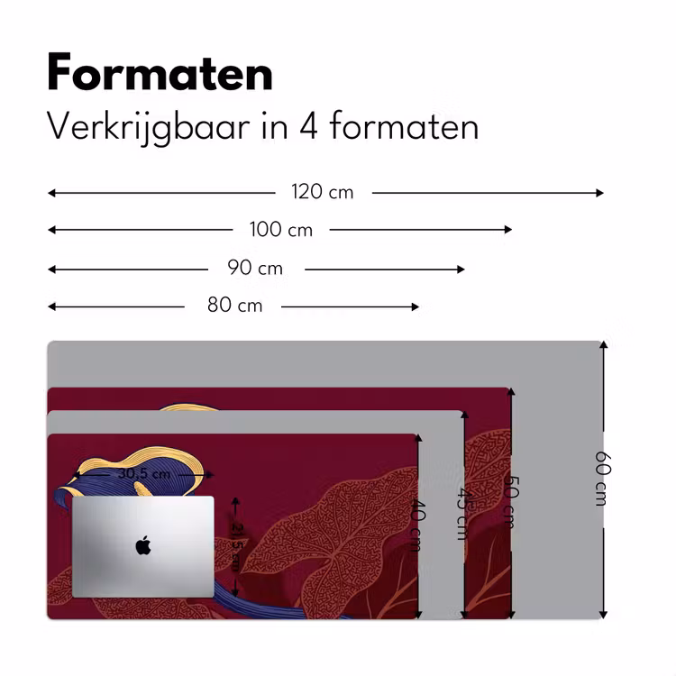 Bureau onderlegger - Bloemen - Modern - Paars - Bloemen - Modern - Paars Muismat XXL klein
