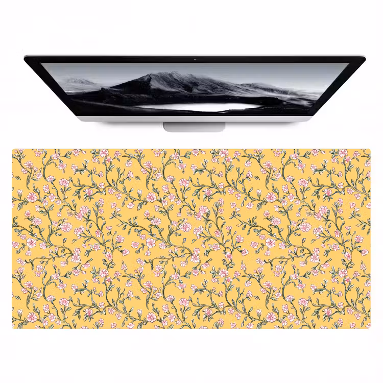 Bloemen - Motief - Geel Muismat XXL klein 681 -zzz3d