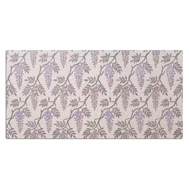 Bloemen - Mozaïek - Natuur - Patroon - Paars Muismat XXL klein -3d_leeg