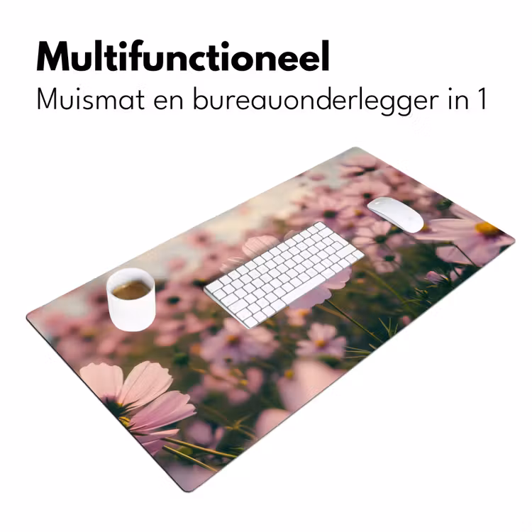 Bloemen - Paars - Wazig Muismat XXL klein -sfeer4