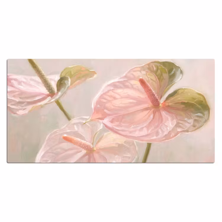 Bloemen - Pastel - Abstract - Natuur - Groen Muismat XXL klein -3d_leeg