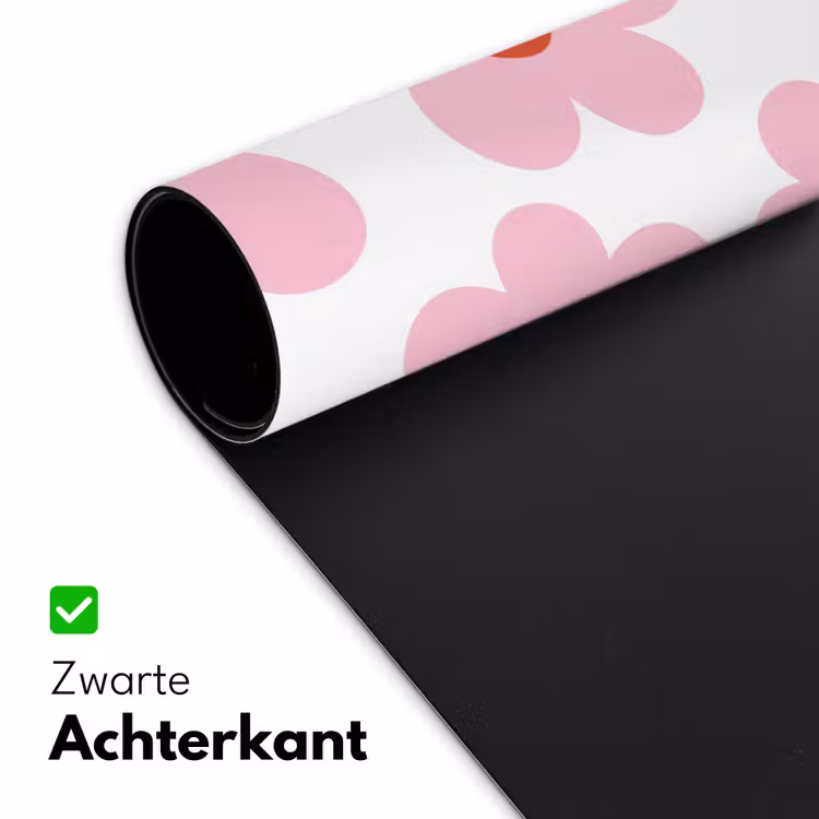 Bloemen - Patroon - Modern - Roze - Wit Muismat XXL klein -sfeer2