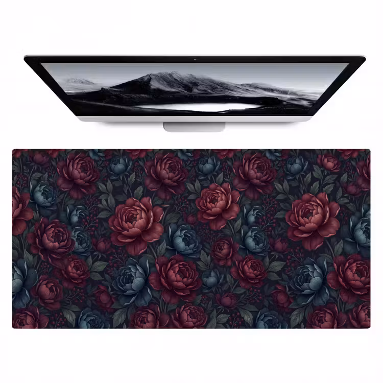 Bloemen - Patroon - Natuur - Klassiek - Donker Muismat XXL klein -zzz3d