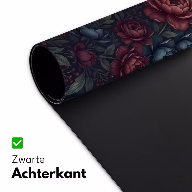 Bloemen - Patroon - Natuur - Klassiek - Donker Muismat XXL klein -sfeer2