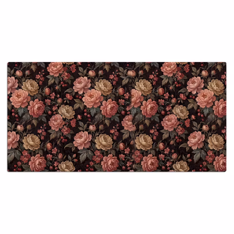 Bloemen - Patroon - Natuur - Vintage - Roze Muismat XXL klein -3d_leeg