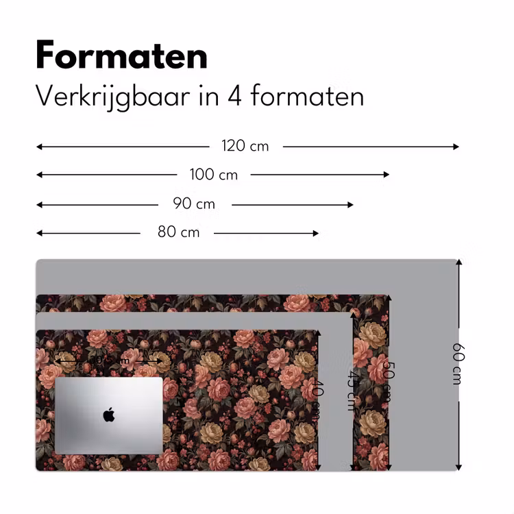 Bloemen - Patroon - Natuur - Vintage - Roze Muismat XXL klein -sfeer5