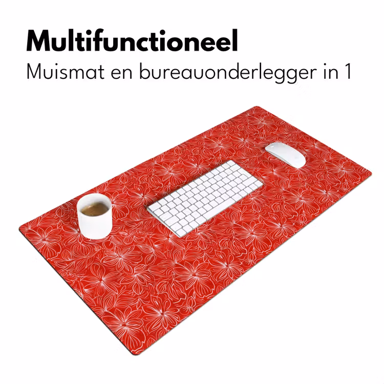 Bloemen - Patroon - Rood Muismat XXL klein 681 -sfeer4
