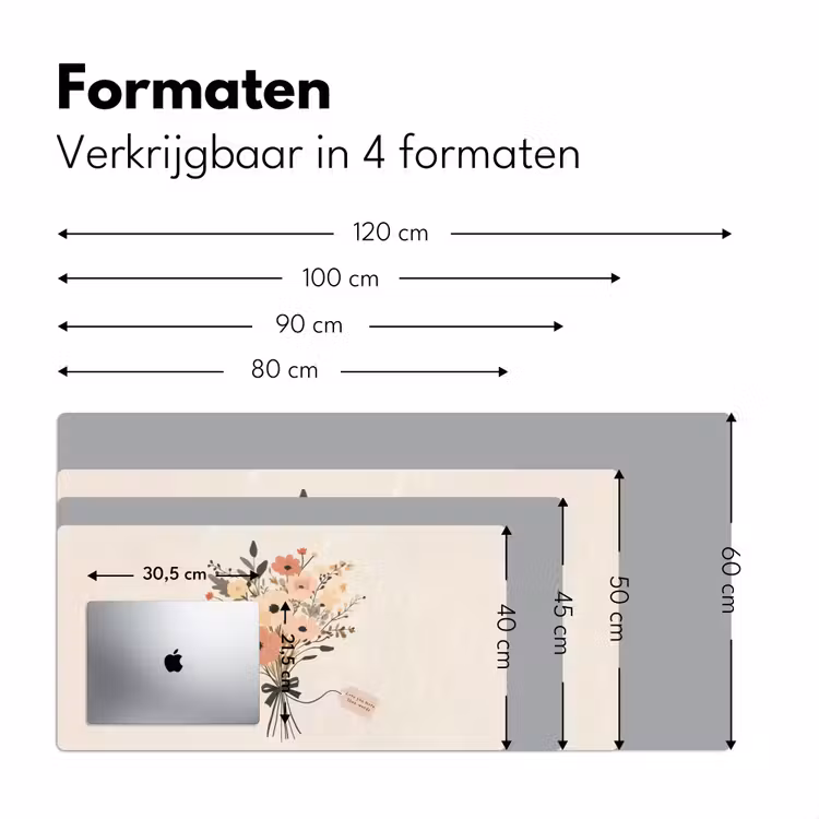 Bloemen - Quote - Beige - Lint Muismat XXL klein -sfeer5
