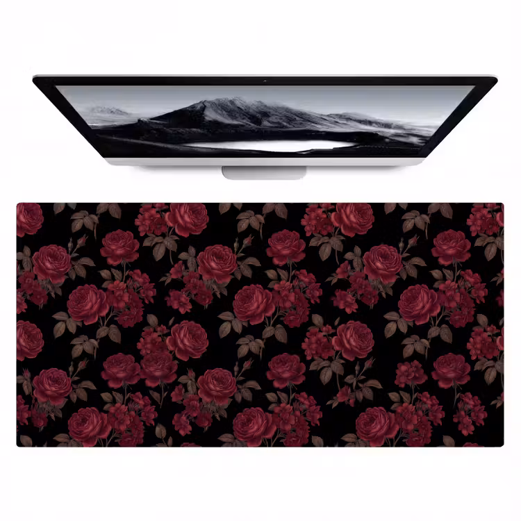 Bloemen - Roos - Patroon - Klassiek - Rood Muismat XXL klein -zzz3d