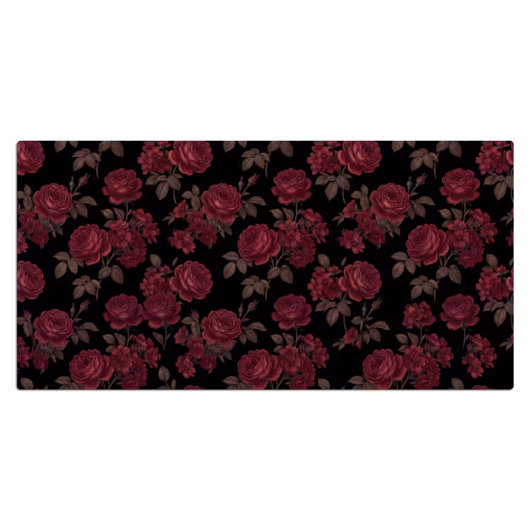 Bloemen - Roos - Patroon - Klassiek - Rood Muismat XXL klein -3d_leeg