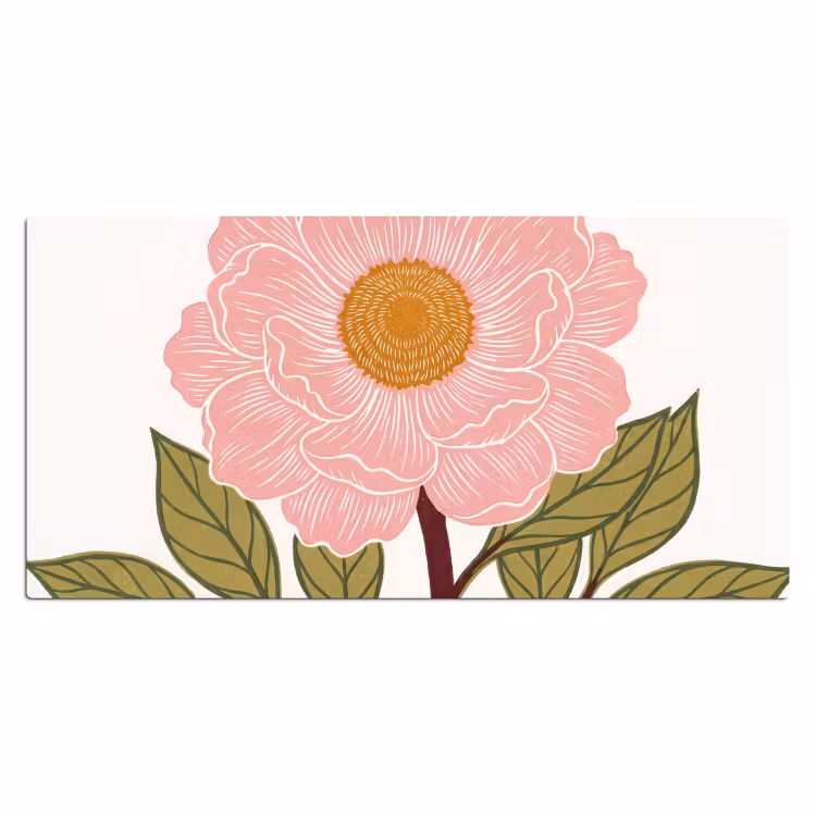 Bureau onderlegger - Bloemen - Roze - Illustratie - Bloemen - Roze - Illustratie Muismat XXL klein
