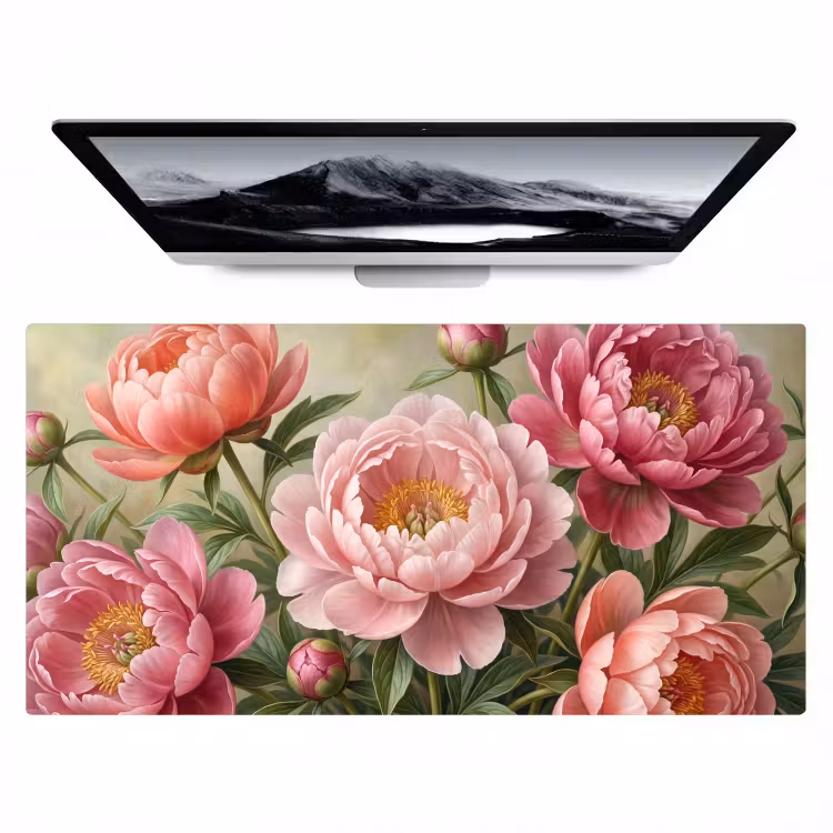 Bloemen - Roze - Klassiek - Gedetailleerd - Natuur Muismat XXL klein -zzz3d