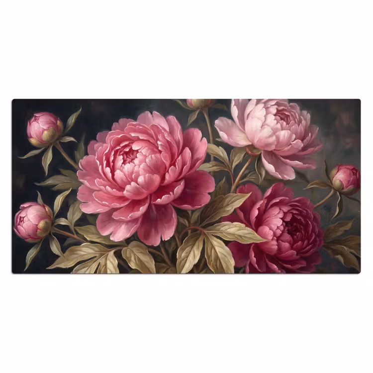 Bloemen - Roze - Klassiek - Natuur Muismat XXL klein -3d_leeg