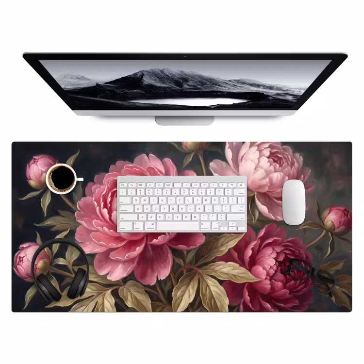 Bloemen - Roze - Klassiek - Natuur Muismat XXL klein -3d