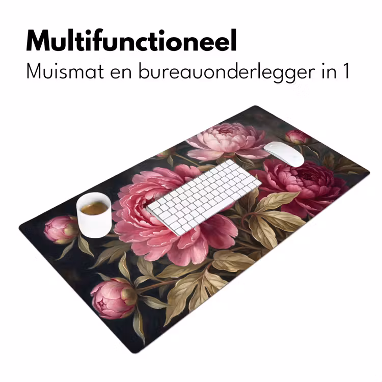 Bloemen - Roze - Klassiek - Natuur Muismat XXL klein -sfeer4