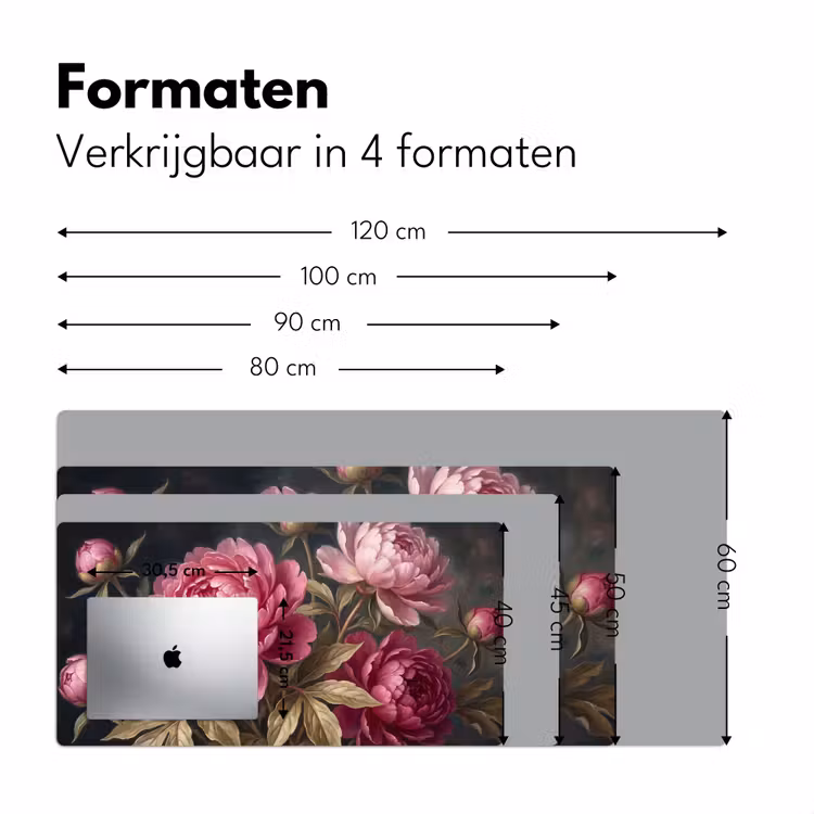 Bloemen - Roze - Klassiek - Natuur Muismat XXL klein -sfeer5