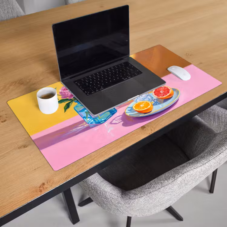 Bureau onderlegger - Bloemen - Roze - Modern - Bloemen - Roze - Modern Muismat XXL klein