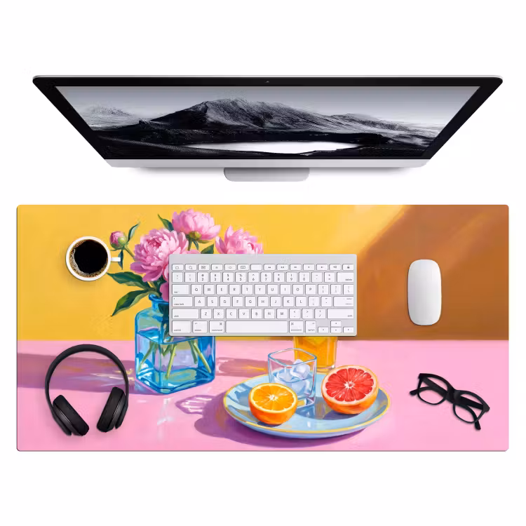 Bureau onderlegger - Bloemen - Roze - Modern - Bloemen - Roze - Modern Muismat XXL klein