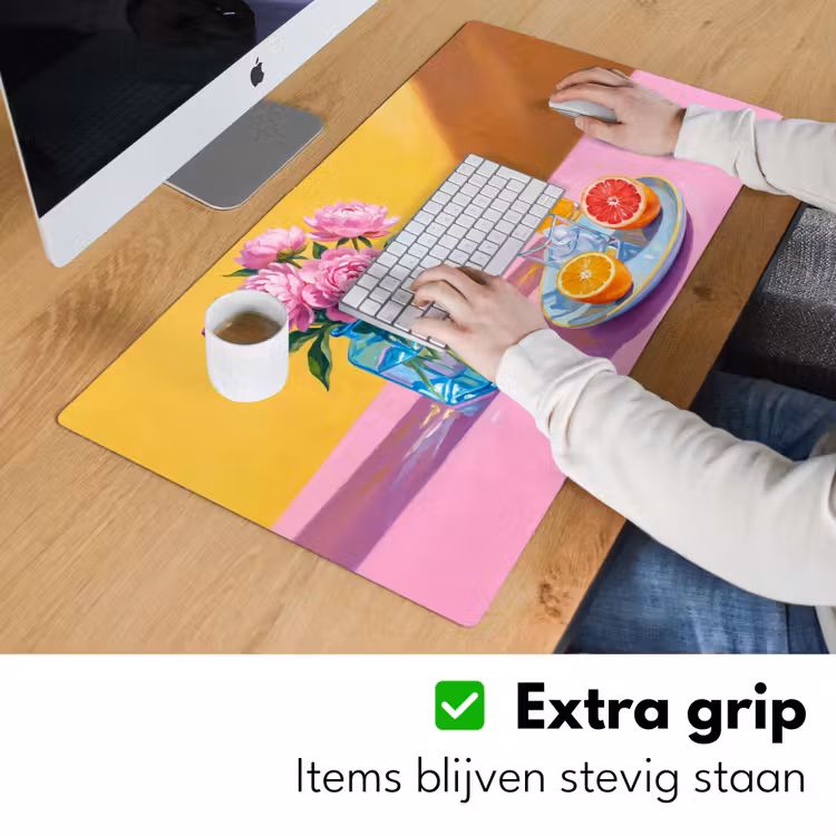 Bureau onderlegger - Bloemen - Roze - Modern - Bloemen - Roze - Modern Muismat XXL klein