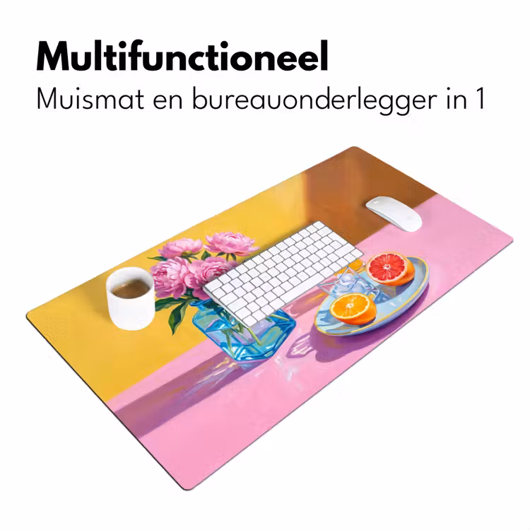 Bureau onderlegger - Bloemen - Roze - Modern - Bloemen - Roze - Modern Muismat XXL klein