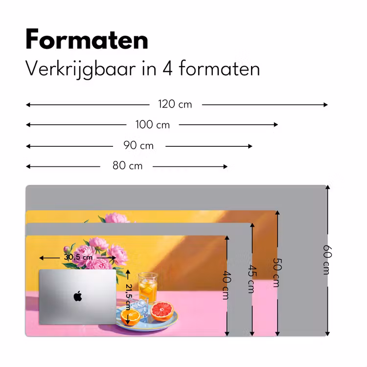 Bureau onderlegger - Bloemen - Roze - Modern - Bloemen - Roze - Modern Muismat XXL klein