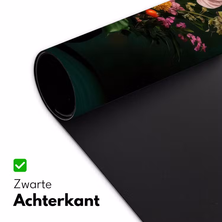Bloemen - Vaas - Zwart Muismat XXL klein -sfeer2