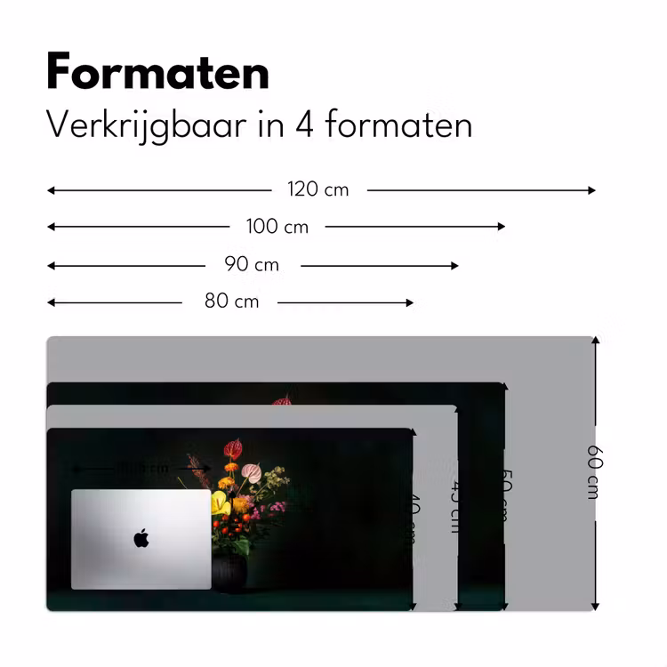 Bloemen - Vaas - Zwart Muismat XXL klein -sfeer5