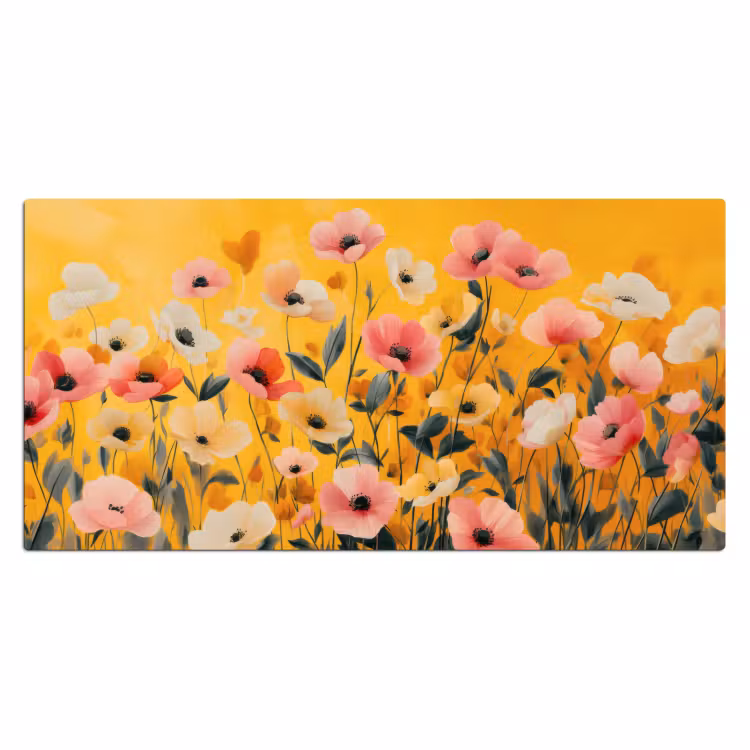 Bloemen - Veld - Geel Muismat XXL klein -3d_leeg