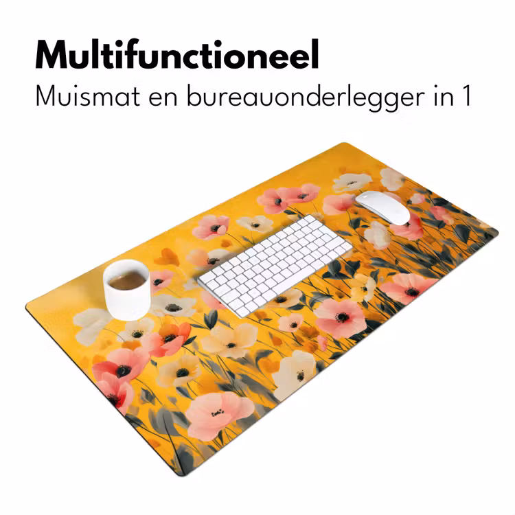 Bloemen - Veld - Geel Muismat XXL klein -sfeer4