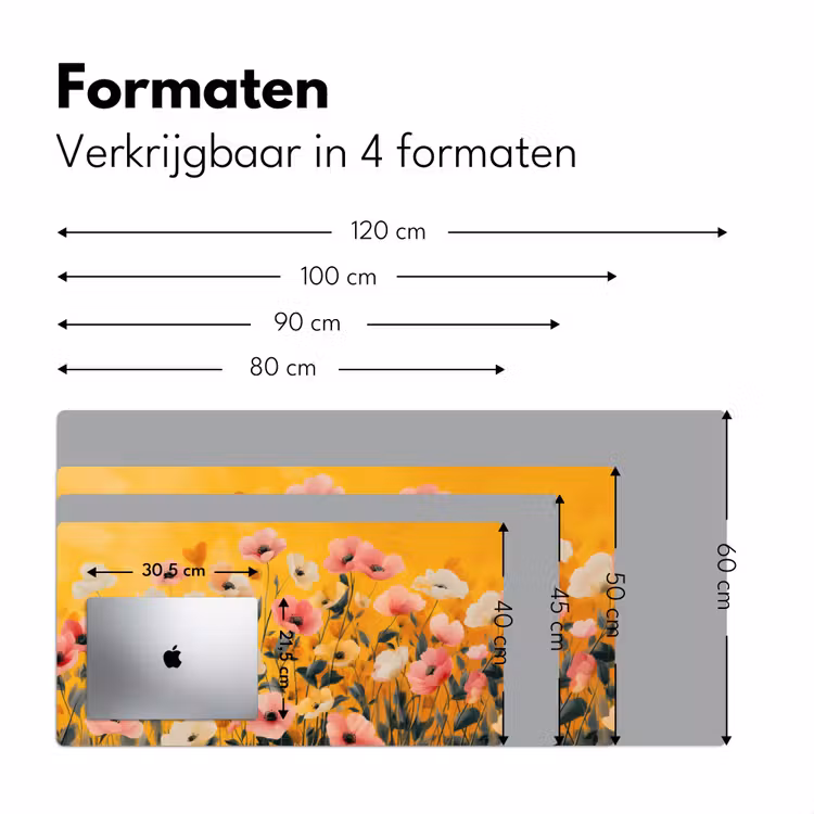 Bloemen - Veld - Geel Muismat XXL klein -sfeer5