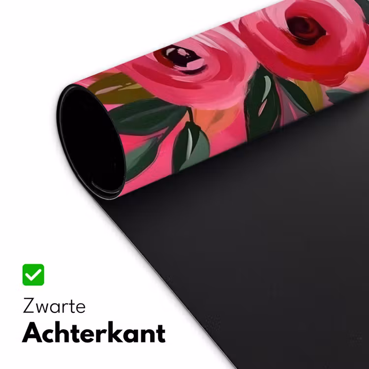 Bloemen - Verf - Roze Muismat XXL klein -sfeer2