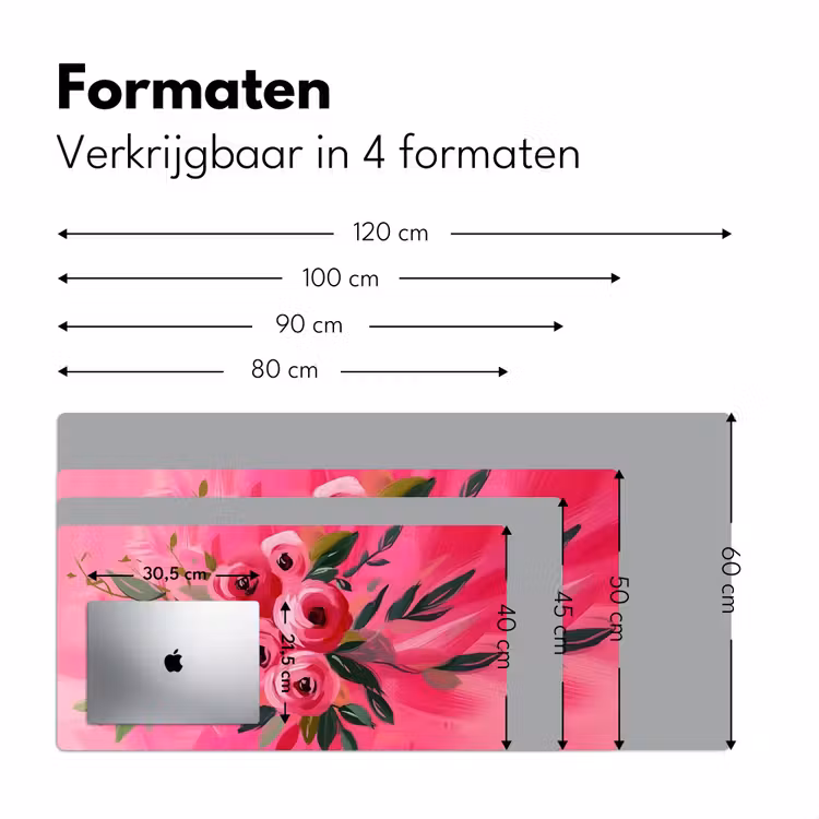 Bloemen - Verf - Roze Muismat XXL klein -sfeer5