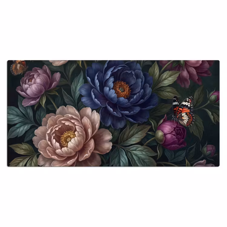 Bloemen - Vlinder - Natuur - Modern - Paars Muismat XXL klein -3d_leeg