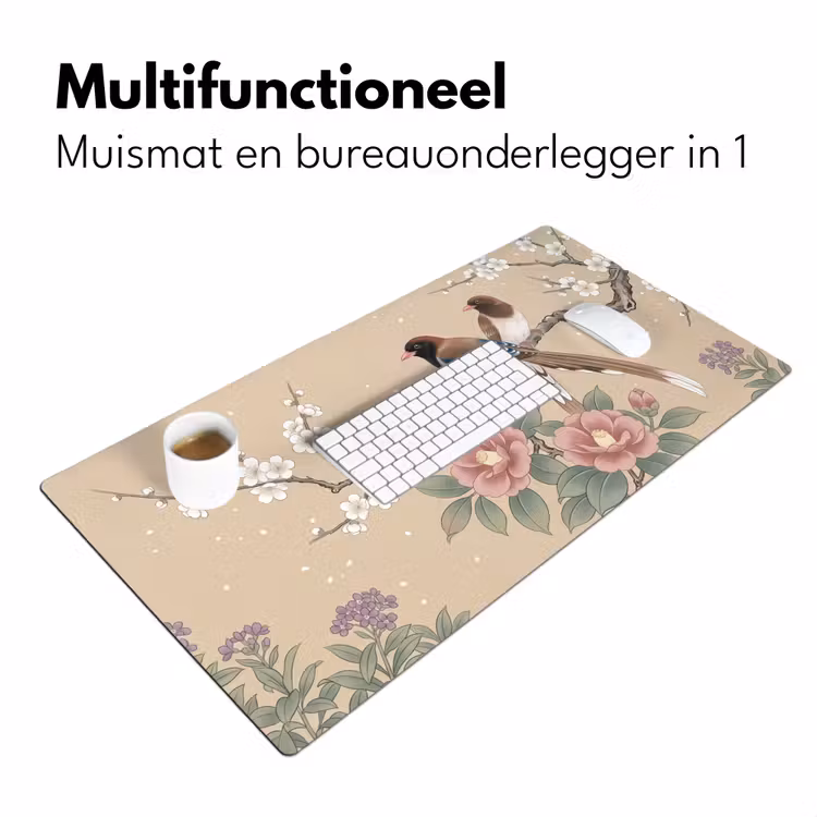 Bloemen - Vogels - Bloemen Muismat XXL klein -sfeer4