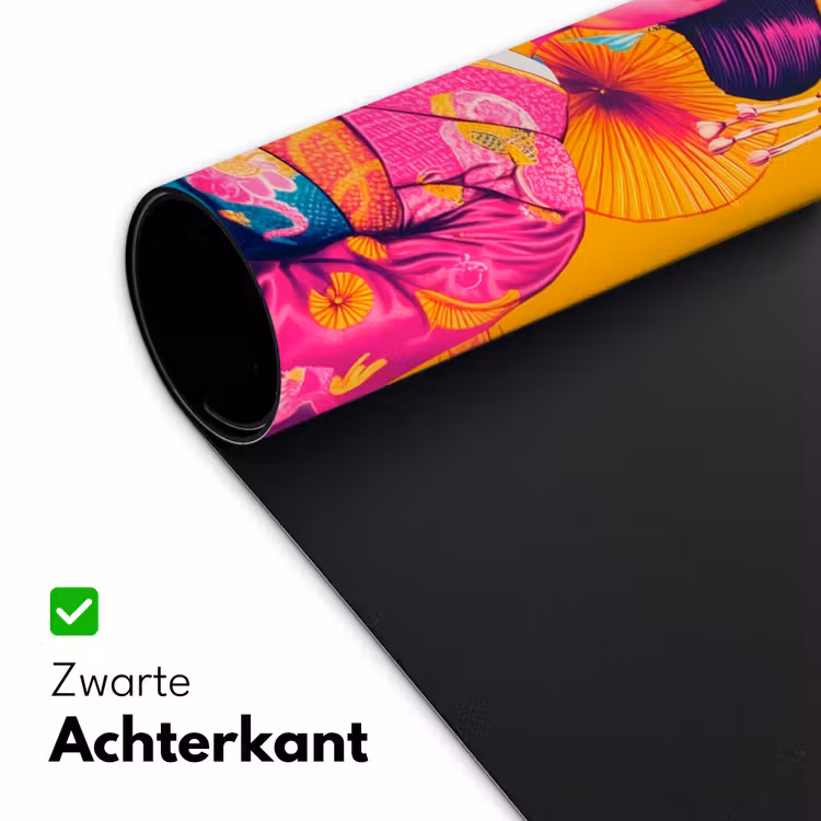 Bloemen - Vrouw - Kimono - Roze Muismat XXL klein -sfeer2