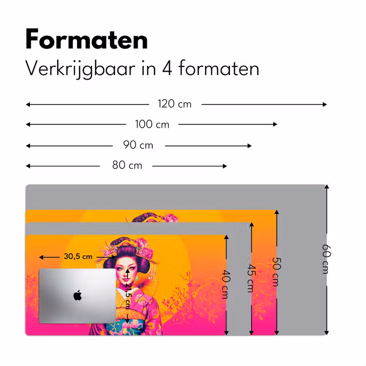 Bloemen - Vrouw - Kimono - Roze Muismat XXL klein -sfeer5