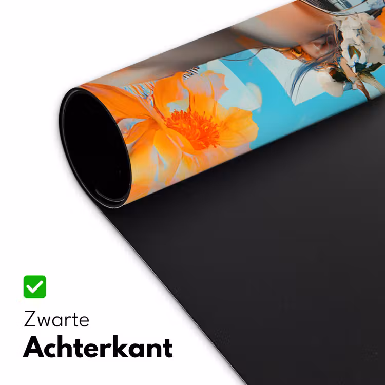 Bloemen - Vrouw - Zonnebril - Blauw Muismat XXL klein -sfeer2