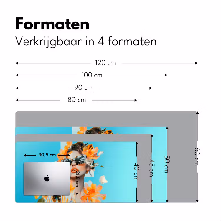 Bloemen - Vrouw - Zonnebril - Blauw Muismat XXL klein -sfeer5