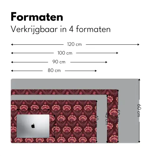 Bloemen - Waaier - Paars Muismat XXL klein 681 -sfeer5