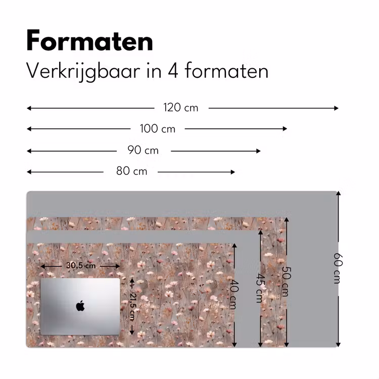 Bloemen - Wild - Pastel Muismat XXL klein 681 -sfeer5