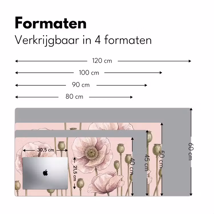 Bloemen - Zomer - Natuur - Aquarel - Roze Muismat XXL klein -sfeer5